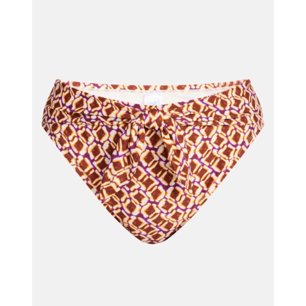 Time and Tru Women's Tie Front High Cut Multicolor Bikini Bottoms 1X